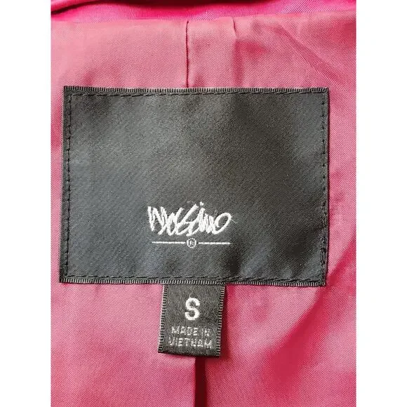 Mossimo Womens Pink Polyester Notch Collar Long Sleeve Belted Coat Jacket Small - Picture 10 of 13